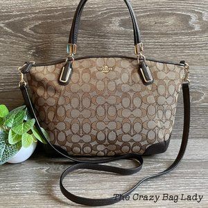 COACH Signature Outline Kelsey Satchel Crossbody